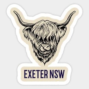 HIGHLAND COW EXETER Sticker